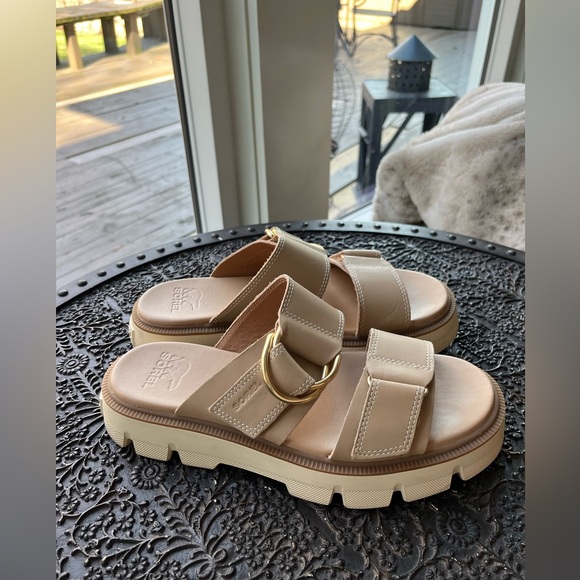 SOREL REIN CB SLIDE SANDALS IN HONEST BEIGE 7 - Picture 8 of 11